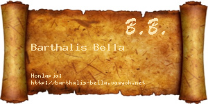 Barthalis Bella névjegykártya